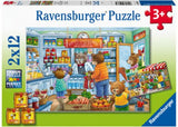 Puzzle - Ravensburger - Lets Go Shopping 2x12pc