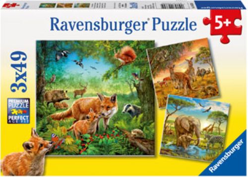 Puzzle - Ravensburger - Animals of the Earth 3x49pc