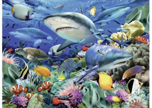 Puzzle - Ravensburger - Reef of the Sharks Puzzle 100pc