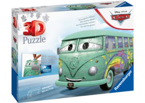 3D puzzle of the iconic Disney VW T1 featuring vibrant Pixar styling, with 162 precision molded pieces for ages 10 and up.