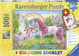 Puzzle - Ravensburger - Magical Unicorns Puzzle Colour Bk 100pc