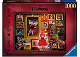 1000-piece Ravensburger puzzle featuring the Queen of Hearts and iconic characters from Disney's Alice in Wonderland.