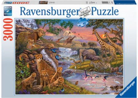 Ravensburger Animal Kingdom 3000pc Puzzle featuring stunning wildlife imagery, perfect for avid puzzlers and nature lovers.