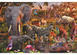 Ravensburger 3000pc African Animal World Puzzle showcasing diverse wildlife in vibrant detail, measuring 121 x 80 cm when completed.