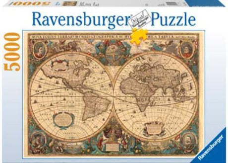 Historical World Map Puzzle by Ravensburger, 5000 pieces, finished size 153 x 101 cm, perfect for experienced puzzlers.