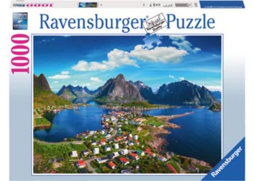 A captivating 1000-piece Ravensburger puzzle of Norway's Lofoten Islands, perfect for family game nights and home décor.