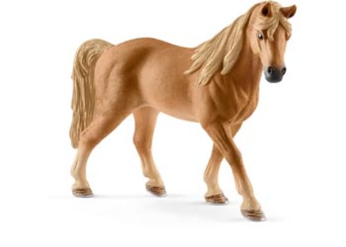 Schleich Tennessee Walker mare model, showcasing realistic details and unique long, flat hooves for imaginative play.