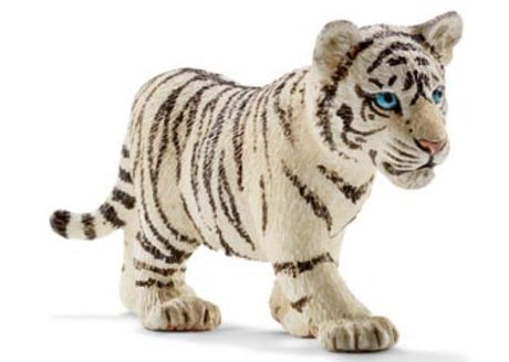 White Tiger Cub figurine by Schleich, showcasing realistic details and vibrant colors for imaginative play and learning.