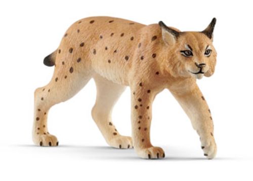 Realistic Schleich lynx figurine featuring iconic ear tufts, perfect for wildlife enthusiasts and imaginative play.