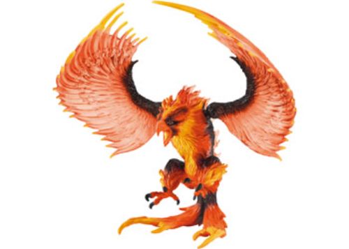 A vibrant Schleich Fire Eagle figurine soaring through the skies, embodying the mythical lava world for imaginative play.