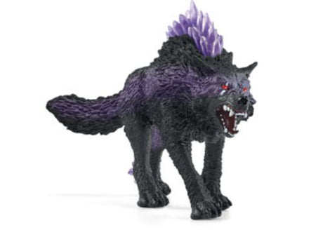 Detailed hand-painted Schleich Shadow Wolf figurine, perfect for imaginative play and wildlife education for kids aged 3 and up.