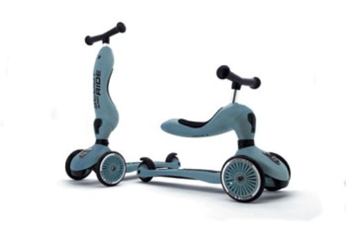 Scoot & Ride Highwaykick 1 - Steel: 2-in-1 scooter and kickboard for kids, adjustable height, sturdy steel design, safety pad for stability.