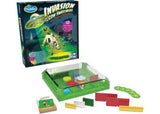 ThinkFun Invasion of the Cow Snatchers game featuring a UFO and magnetic challenges to beam up cows, promoting logic and strategy.