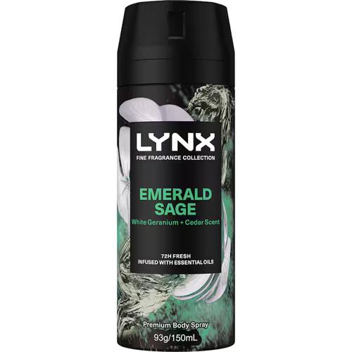 Lynx Spray Emerald Sage 150ml (Pack of 3)