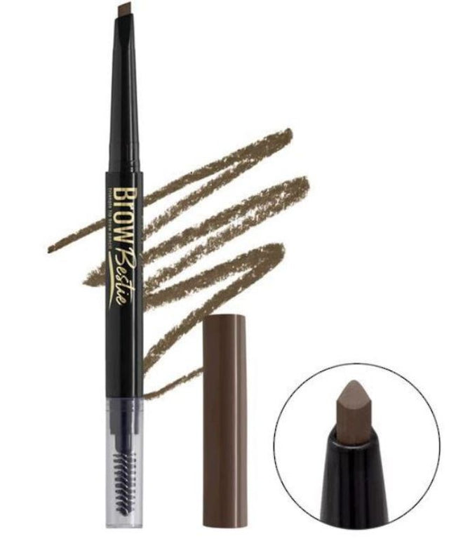 LA Girl Brow Bestie Brow Pencil in Soft Brown features a twistable tip and spoolie for precise brow shaping and grooming.