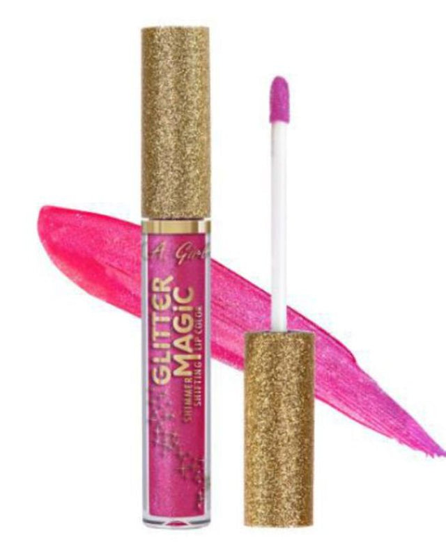 LA Girl Glitter Magic Lip Color in Sparkler, featuring a transforming matte to glitter finish for stunning lips.