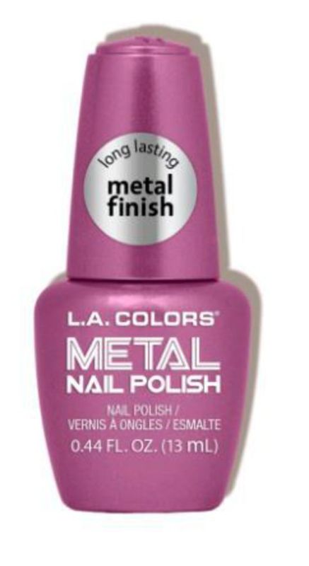 LA Colors Metal Nail Polish in Rose Mimosa, a luxurious metallic pink for stunning, long-lasting nail elegance.