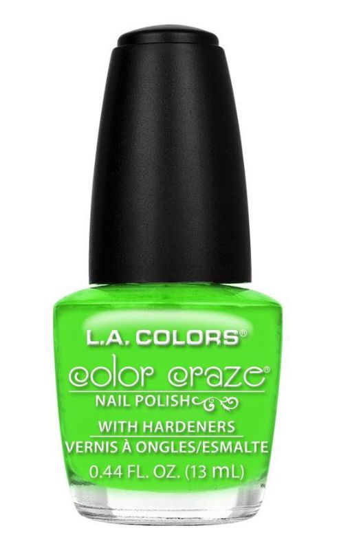 Bright mint nail polish from LA Colors Color Craze collection, perfect for vibrant and playful manicures.