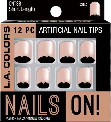 Set of 12 chic short-length artificial nails for an elegant, salon-quality manicure at home.