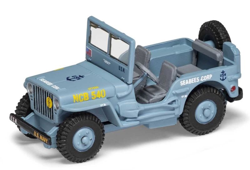 Corgi Willys Jeep model, 1:50 scale, celebrates iconic military vehicle's history and versatility in WWII.