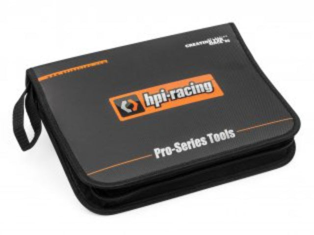 Pro-Series Tools Pouch for RC cars, featuring durable design for organizing tools and accessories easily on the go.