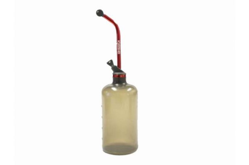 Kyosho Fuel Bottle 500cc for easy nitro fuel dispensing, featuring an ergonomic grip and durable material for RC vehicles.