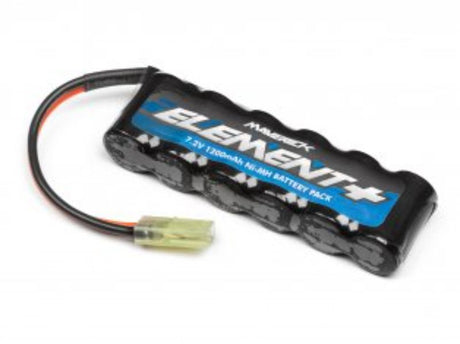 High-performance 7.2V NiMH battery for RC cars, ensuring long run times and compatible with MAVERICK ELEMENT models.