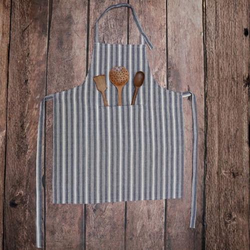 Cotton Kitchen Apron Maison Stripes Blue 70x85cm - Baksana