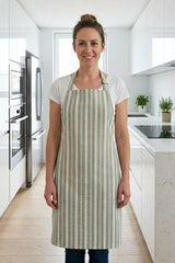 Cotton Kitchen Apron Maison Stripes Green 70x85cm - Baksana