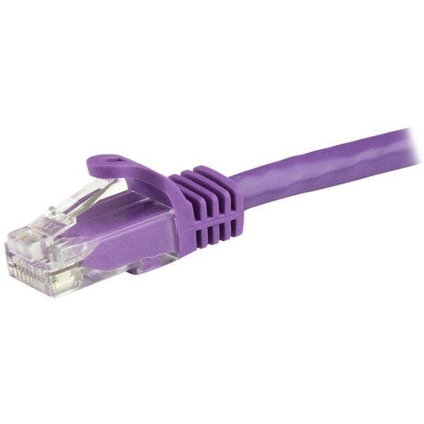 Purple 7.5m CAT6 Ethernet cable with snagless connectors for reliable 10 Gigabit network connectivity, built with pure copper wire.