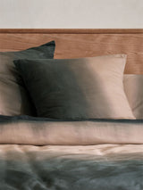 Super King duvet cover set in hazelnut with tranquil gradients, crafted from 100% cotton sateen for a luxurious bedroom upgrade.