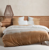 Nala European Pillowcase in Sand, 65x65 cm, with gradient earthy tones on soft 100% cotton sateen for elegant bedroom décor.