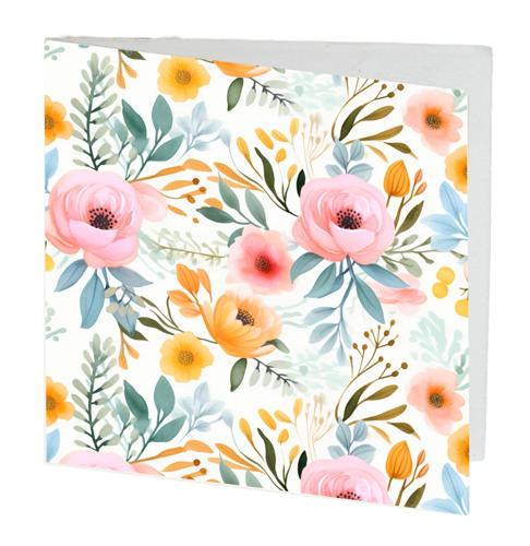 Gift Card Coastal Blooms Pack of 10 with Envelopes 7cmx7cm