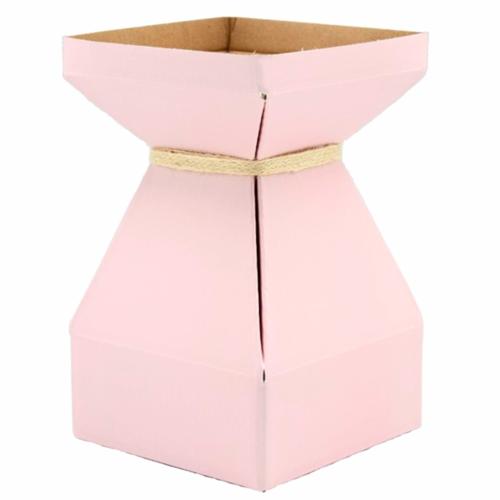 Vaz Small Flat Pack Cardboard Vase with Plastic Liner in Marshmallow Pink Pack