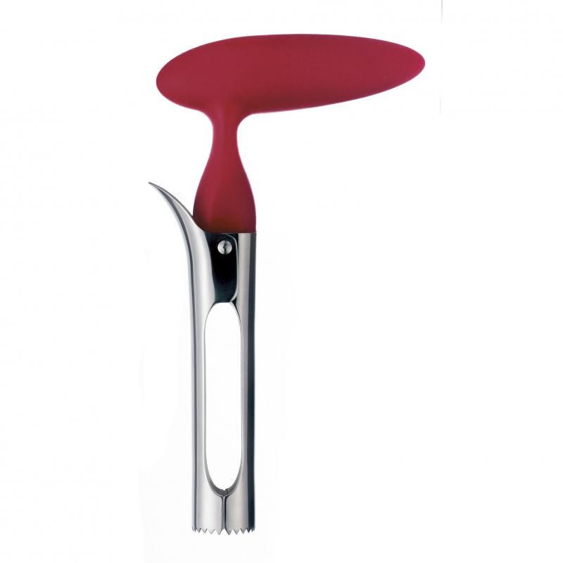 Cuisipro Apple Corer with stainless-steel cutting cylinder for easy core removal, featuring an ergonomic handle and dishwasher safe design.