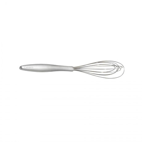 Cuisipro Piccolo 8-inch stainless steel whisk with ergonomic handle, ideal for whipping eggs, creams, and sauces.