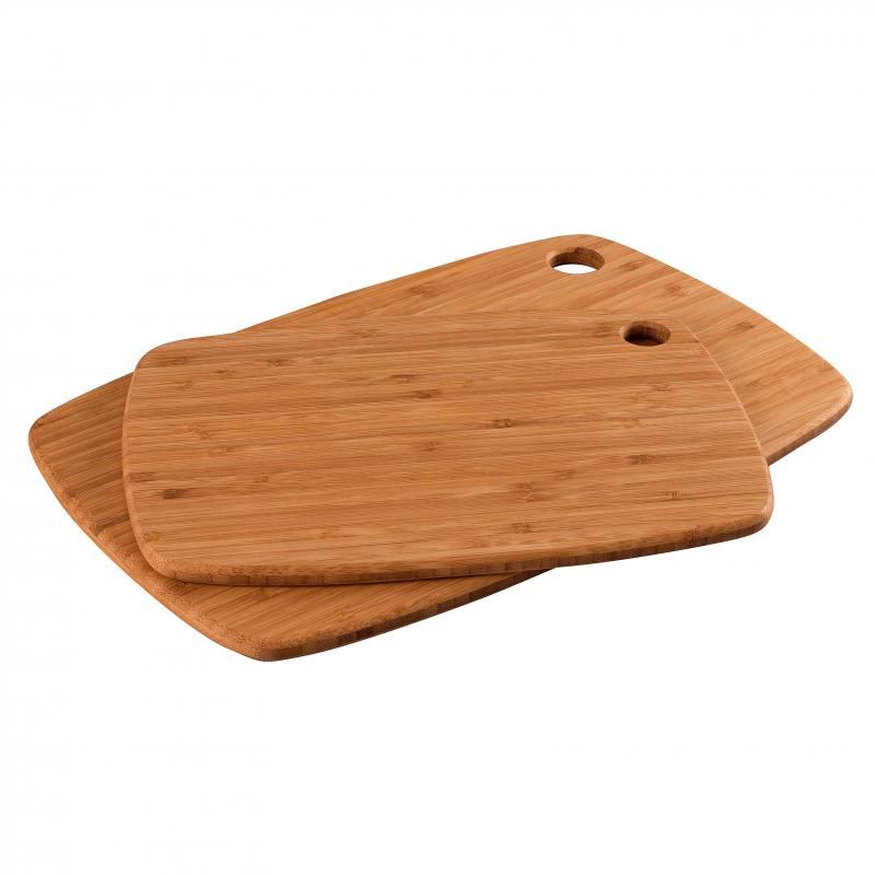 Lightweight and durable Peer Sorensen Tri-Ply Bamboo Board Set of 2, eco-friendly and reversible for prep and serving.