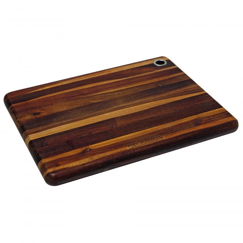 Peer Sorensen Long Grain Cutting Board: 35x27cm acacia wood with rounded edges and antibacterial properties for safe food prep.