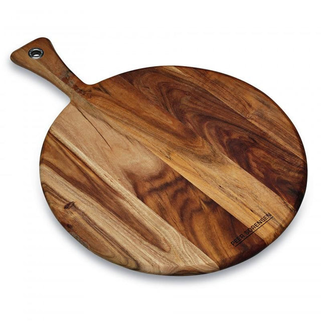 Round 31x1.2cm Acacia wood serving board, perfect for elegant food presentations and gatherings.