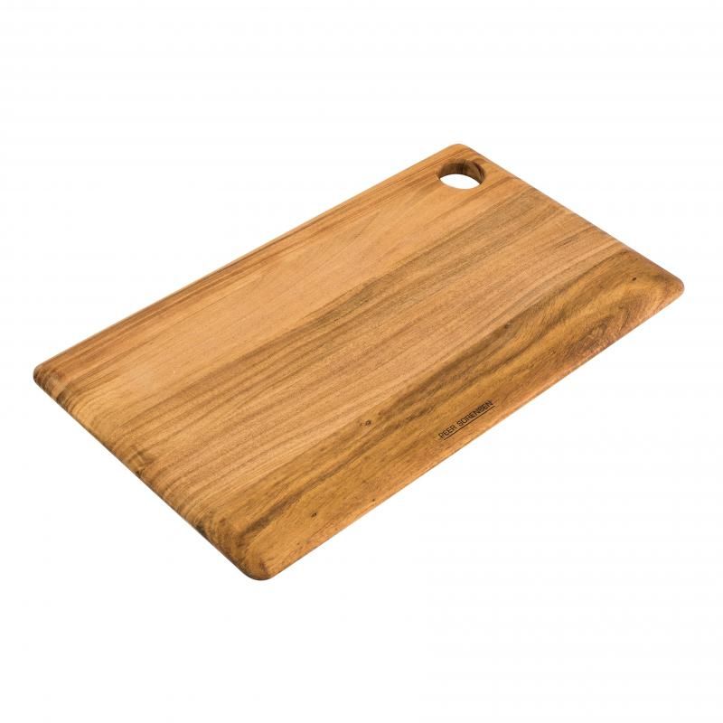 Peer Sorensen Long Grain Chopping Board made of acacia wood, 46x25x1.8cm, showcasing unique grain patterns for stylish meal prep.