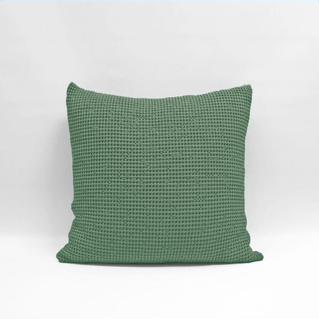 Sage Euro pillowcase by Baksana, featuring a unique bouncy waffle texture, made from 100% OEKO-TEX® certified cotton.