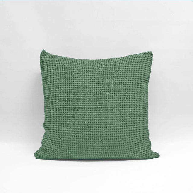 Sage Euro pillowcase by Baksana, featuring a unique bouncy waffle texture, made from 100% OEKO-TEX® certified cotton.