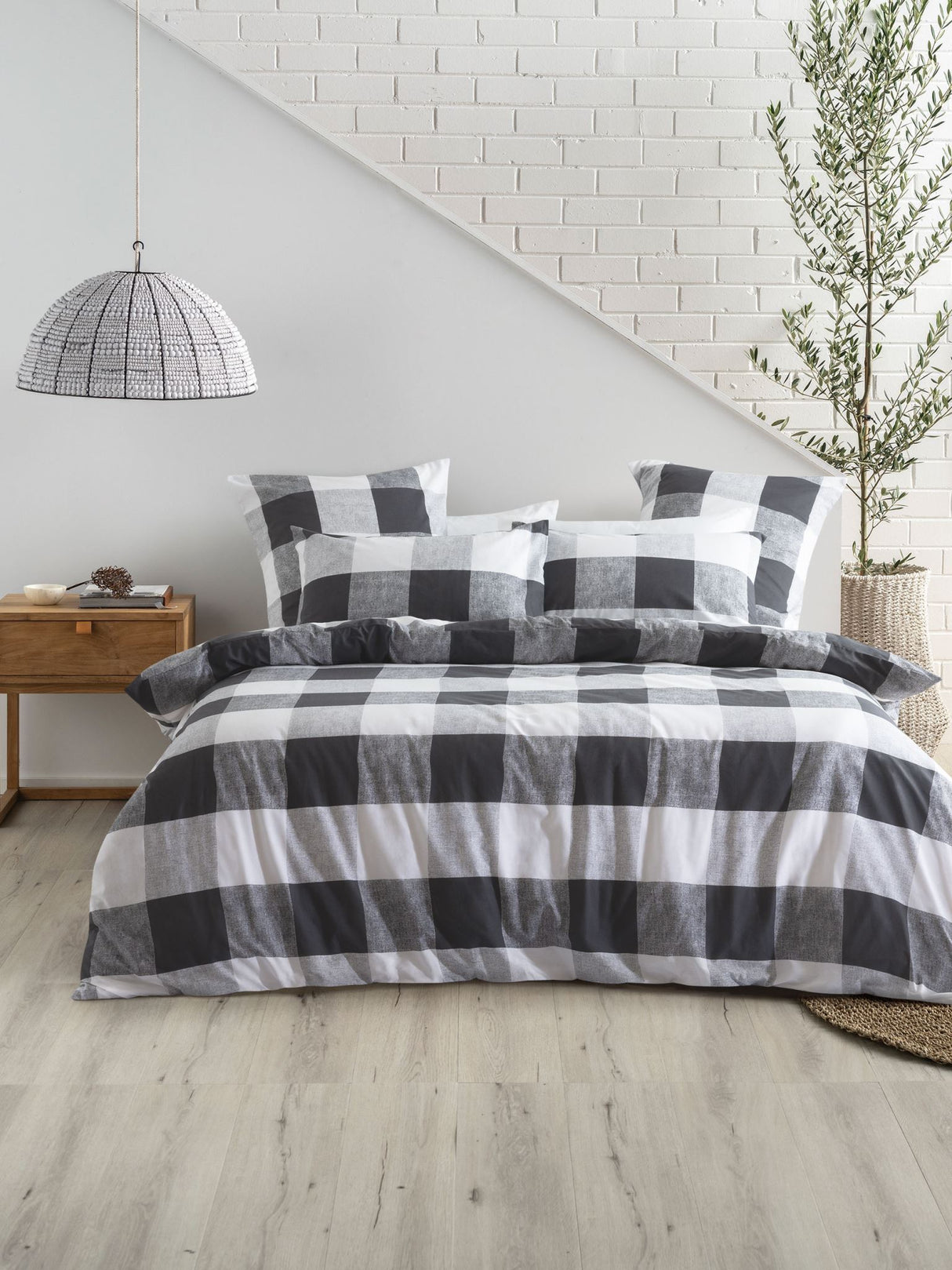 Alec Duvet Cover Set by Nu Edition - Queen - Carbon