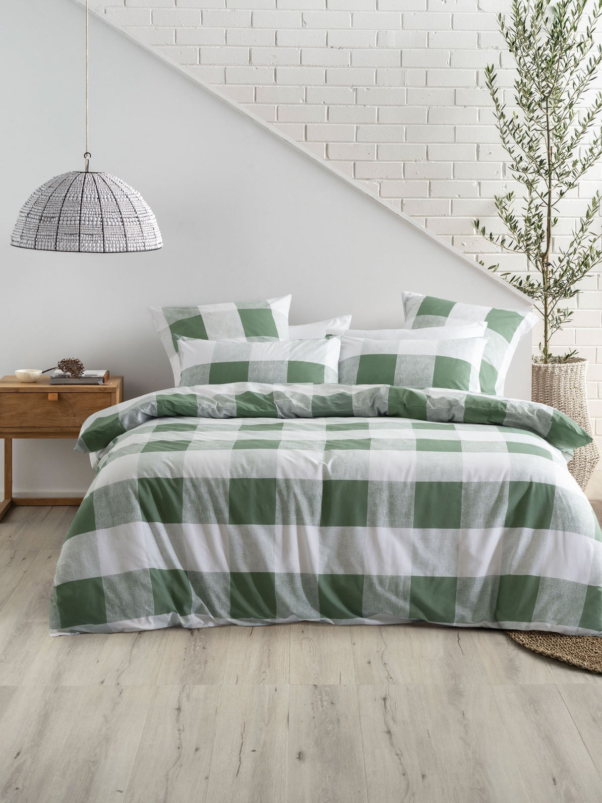 Alec Duvet Cover Set by Nu Edition - King - Moss