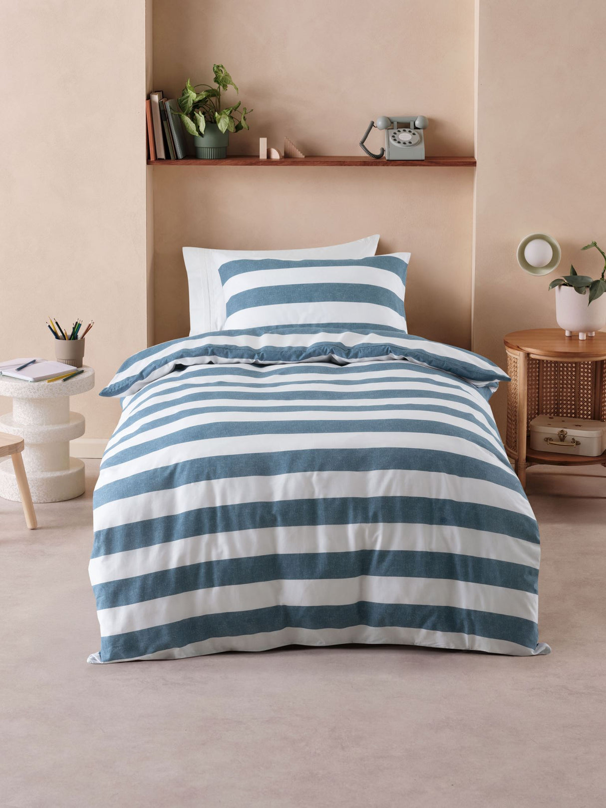 Sydney Duvet Cover Set by Nu Edition - Denim - Single