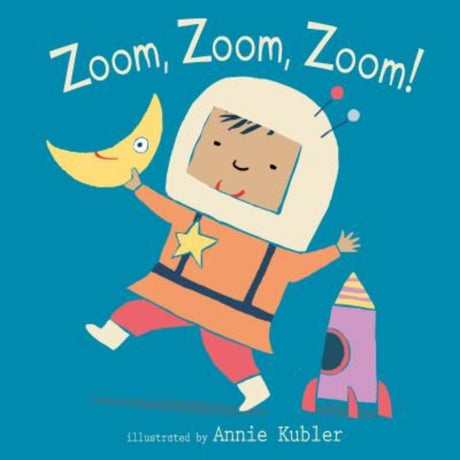 Hardback children's book "Zoom Zoom Zoom" featuring nursery rhymes and vibrant illustrations to inspire early reading.