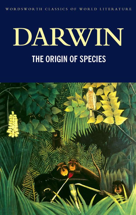 Cover of 'Origin of Species' by Charles Darwin, a classic on evolution, featuring 416 pages and a detailed exploration of natural selection.