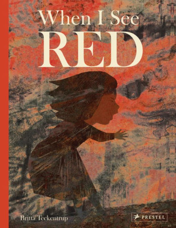 Illustrated hardcover book "When I See Red" depicts a girl's journey through anger and emotions, featuring captivating artwork.