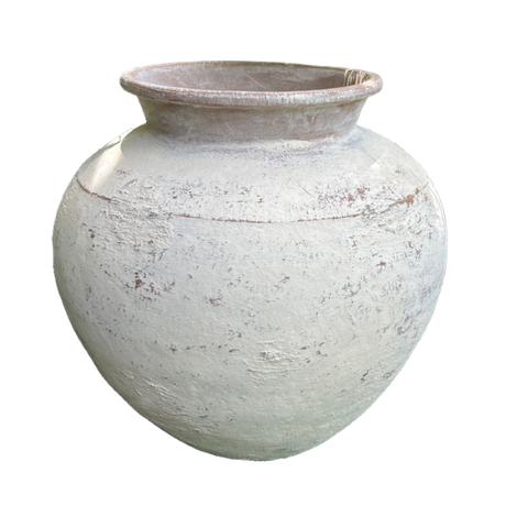 White washed pot with dimensions 50cm x 50cm x 55cm, perfect for indoor or outdoor plant display.