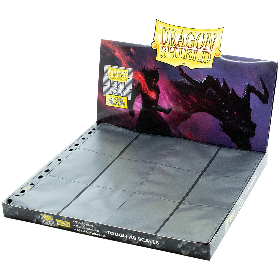 Dragon Shield: Non-Glare Binder Pages  - 24-Pocket Display  - Black